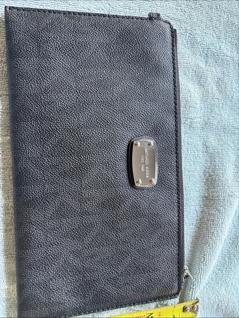 Michael Kors Black Pebbled Leather Zip-Around Wallet